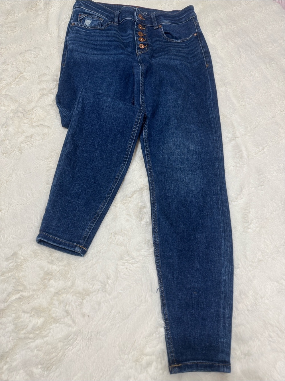 Edgely Dark Blue Women's Button-Fly Jeans